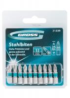 Набор бит РZ1 х 25, сталь S2, 10 шт. Gross