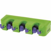 Пластиковый настенный держатель для садово - огородного инструмента, 3 ячейки, 4 крюка, Palisad