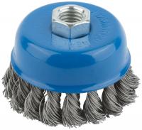 Корщетка, тип "чашка", гайка М14, стальная витая проволока  75 мм