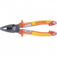 Плоскогубцы комбинированные, диэлектрические трехкомпонентные рукоятки до 1000 В, 180 мм Gross