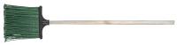 Метла пластиковая №1, плоская мягкая с деревянным черенком 260х330х1480 мм