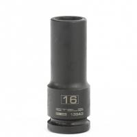 Головка ударная удлиненная шестигранная, 16 мм, 1/2, CrMo Stels