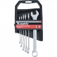 Набор ключей комбинированных, 8-17 мм, 6 шт, CrV, матовый хром Matrix