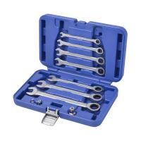 Набор ключей комбинированных трещоточных КОБАЛЬТ 8,10,12,13,14,17,19 мм, переходники 1/4", 3/8", 1/2