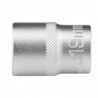 Головка торцевая, 19 мм, двенадцатигранная, CrV, под квадрат 1/2, хромированная Stels