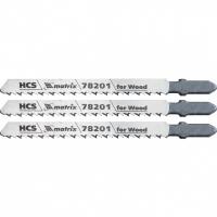Полотна для электролобзика по дереву, 3 шт, T101B, 75 х 2.5 мм, HCS Matrix Professional