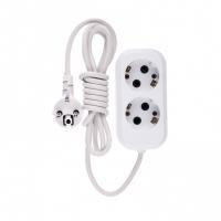 Удлинитель бытовой серия УХз-10-202, с заземлением, 2 м, 2 розетки, 10 A Denzel