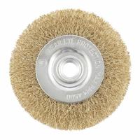 Щетка для УШМ, 150 мм, М14, плоская, латунированная витая проволока Matrix