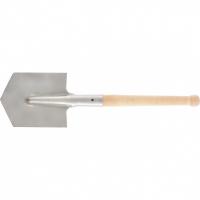 Лопата саперная, нержавеющая сталь, 153 х 180 х 585 мм, деревянный черенок, Россия, Сибртех