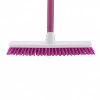 Щетка пластмассовая "Shrober" для чистки ковров 270 мм, розовая щетина, c черенком, 120 см, D 22 мм Elfe