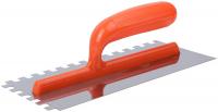 Гладилка нержав. с пластик.ручкой, 280х130 мм зубчатая 10х10 мм