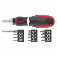 Отвертка реверсивная, набор бит, 11 шт, CrV Matrix Master