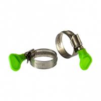 Хомуты металлические, червячные 20-32 мм, ширина 12 мм, W4, с ключом, 2 шт Сибртех