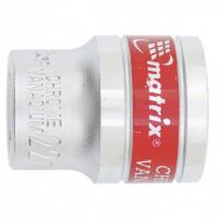 Головка торцевая, 22 мм, шестигранная, CrV, под квадрат 1/2, хромированная Matrix Master