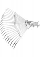 Грабли веерные стальные, 380 мм, 22 плоских зуба, регулируемая тулейка, без черенка, Palisad