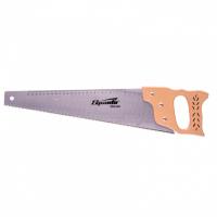 Ножовка по дереву, 450 мм, 7-8 TPI, каленый зуб, линейка, деревянная рукоятка Sparta