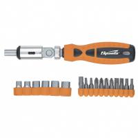 Отвертка реверсивная с шарниром, биты, торцевые головки, 18 шт, Sparta