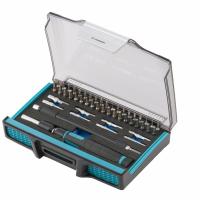 Отвертка с набором бит и торцевых головок для точных работ, гибкий привод, 48 шт, CrMo Gross 11599