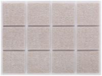 Подкладки для мебели самоклеющиеся квадратные 25 х 25 мм, 12 шт., войлок