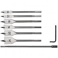 Набор сверл перовых по дереву, 10-12-16-18-20-25 мм, 6 шт, удлинитель 300 мм Matrix