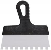 Шпатель фасадный нержавеющий зубчатый 200 мм / зуб 10 мм