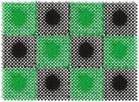 Коврик пластиковый "Травка" 410x550 мм, клетка черно-зеленая