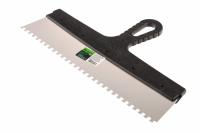 Шпатель  из нержавеющей стали, 350 мм, зуб 6 х 6 мм, пластмассовая ручка Сибртех