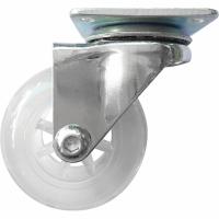 Колесо ПУ прозрачное поворотное d-50 мм, крепление платформенное Сибртех