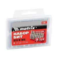 Набор бит PH2 x 25 мм, сталь 45Х, 20 шт, пластиковый бокс Matrix