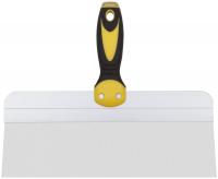 Шпатель фасадный нержавеющий Профи, прорезиненная ручка с метал.бойком 300 мм