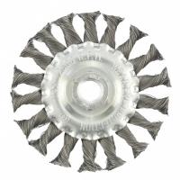 Щетка для УШМ 100 мм, М14, плоская, крученая проволока 0.35 мм Matrix