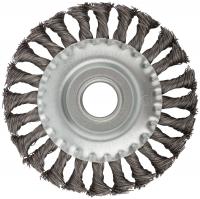 Корщетка дисковая прямая, посадочный диаметр 22,2 мм, стальная витая проволока 125 мм