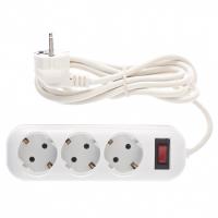 Удлинитель бытовой серия EF, с заземлением и выключателем, 2 м, 3 розетки, 10 A Stern