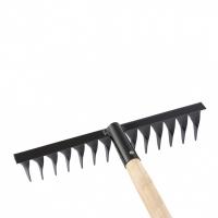 Грабли стальные, 350 х 1300 мм, 14 витых зубьев, деревянный черенок, Россия, Сибртех