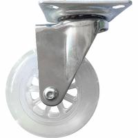 Колесо ПУ прозрачное поворотное d-75 мм, крепление платформенное Сибртех