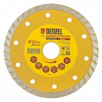 Диск алмазный, отрезной Turbo, 125 х 22.2 мм, сухая резка Denzel