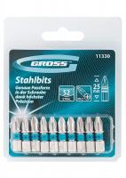 Набор бит РН2 х 25, сталь S2, 10 шт. Gross