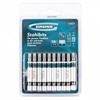 Набор бит Torx 25 х 50, сталь S2, 10 шт. Gross