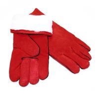 Краги мех спилковые 5-ти палые красные