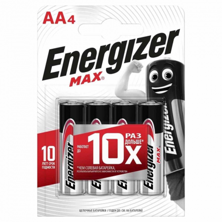 Элемент питания ENERGIZER E91/LR6 MAX BP4 E300157100 (4 шт)