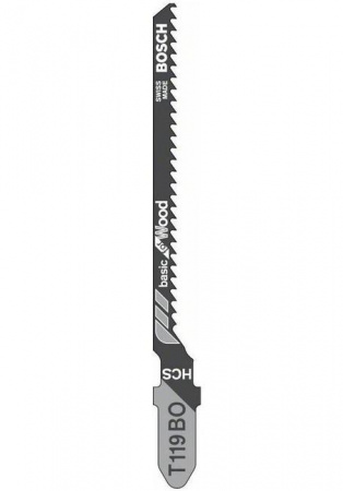 Пилка для лобзика Bosch по дереву, фанере ДСП T119 BO, быстрый рез (879)