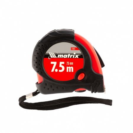 Рулетка Status Magnet fixation, 7.5 м х 25 мм, обрезиненный корпус, зацеп с магнитом Matrix 31031