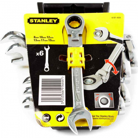Набор ключей гаечных Stanley с трещеткой (6 шт) 4-91-444