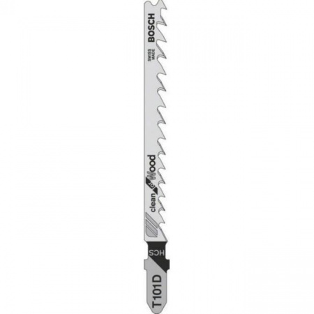 Пилка для лобзика Bosch по дереву ДСП T101 D, чистый рез (877)