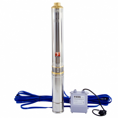 Скважинный насос DWC-4-80, центробежный, диаметр 4", 1500 Вт, 5700 л/ч, напор 80 м Denzel